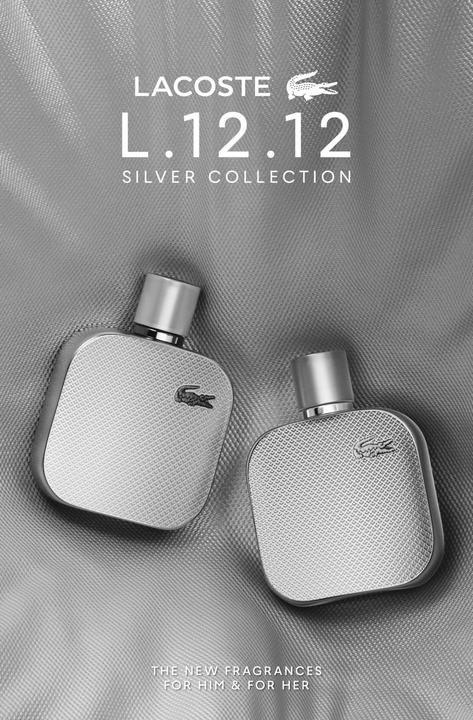 Actual product image Lacoste L.12.12 Silver Grey Eau De Parfum Spray 50ml (Eau de parfum, 50 ml)