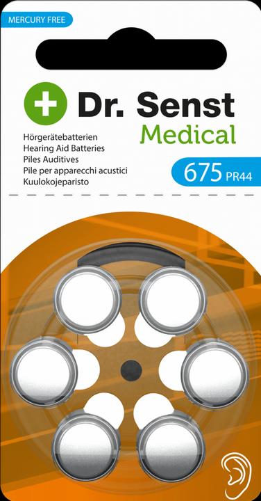 Dr. Senst 1x6 Batterie per apparecchi acustici medici tipo 675 (6 pz., CR2032)