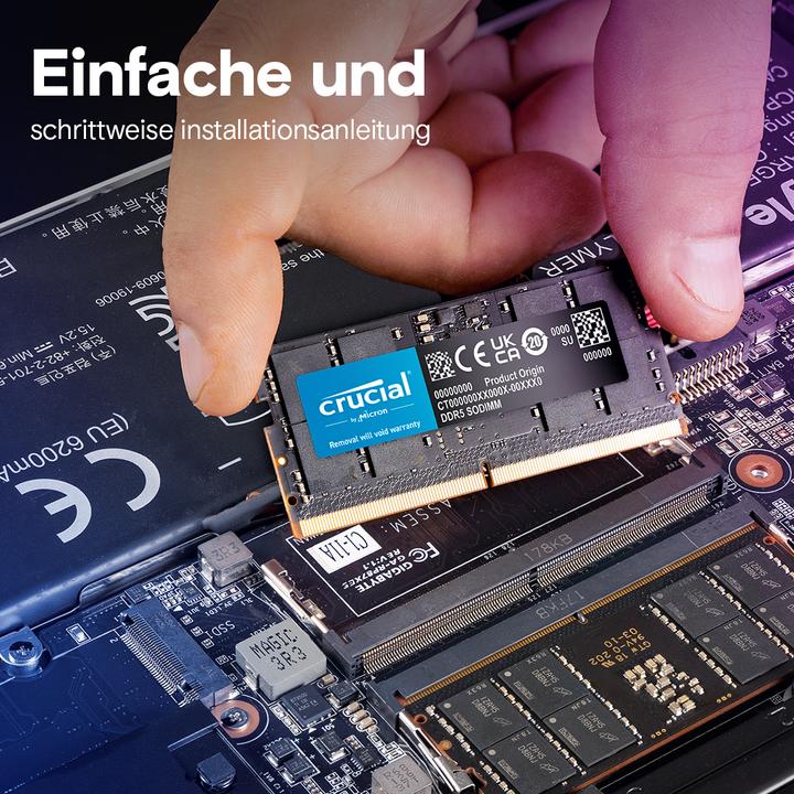 Productafbeelding Crucial SORAM D5 5600 64GB CL46 (1 x 64GB, 5600 MHz, DDR5 RAM, SO-DIMM)