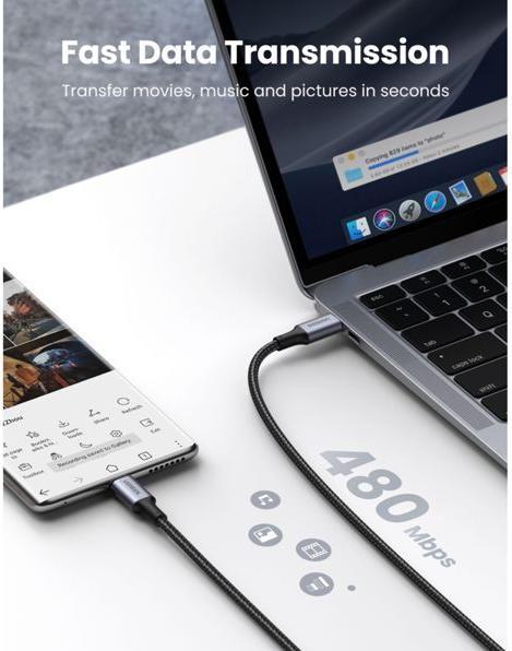 Image du produit Ugreen USB type C - USB type C (1 m, USB 2.0, 100 W)