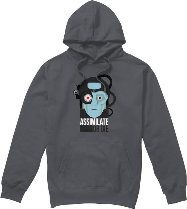 Immagine prodotto Assimilate or Die Felpa con Cappuccio Uomo (L)