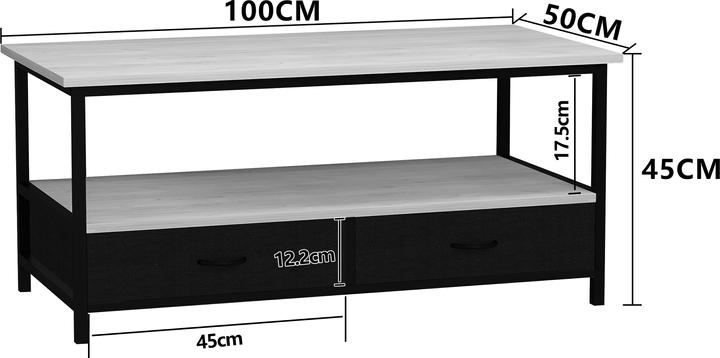 Produktbild VCM Metall Holz Sofatisch Couchtisch Flonila (100 x 45 x 50 cm)