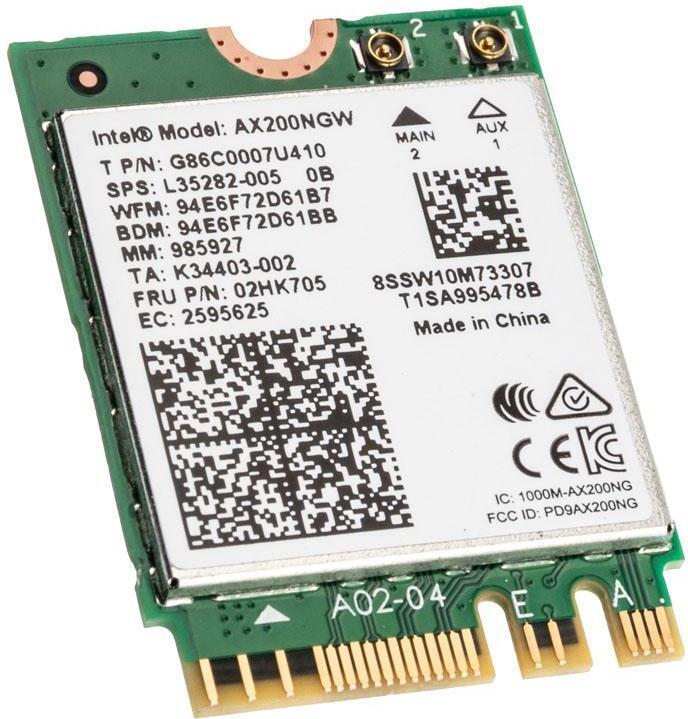 Image du produit Intel Wi-Fi 6 AX200 non vPro (M.2 Clé A, M.2 Touche E)