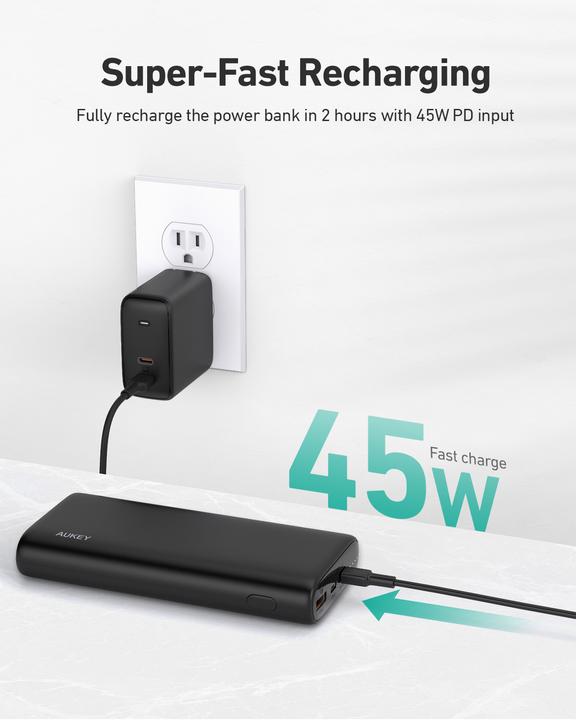 Produktbild Aukey Sprint Go (20000 mAh, 65 W, 74 Wh)