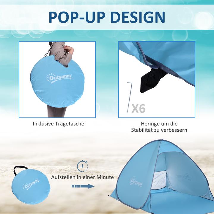 Produktbild Outsunny Pop-Up Zelt für 2 Personen (Wurfzelt, 0.80 kg, 2 Personen)
