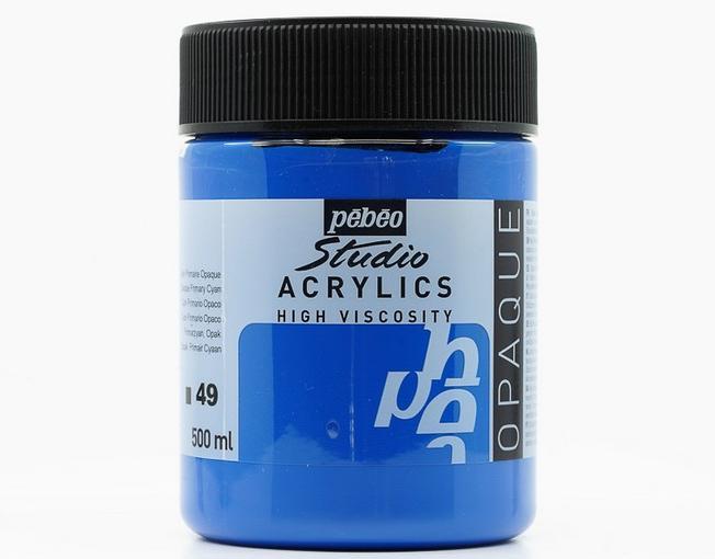 Image du produit Pebeo Acrylique fine Studio Acrylics (Bleu cyan primaire, 500 ml)