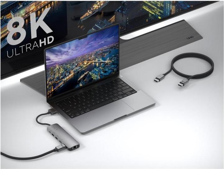 Actual product image LINQ Connects DisplayPort male -> DisplayPort male LQ48025 grey (2 m, DisplayPort)