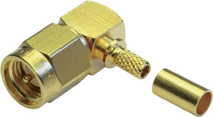 Produktbild Telegärtner SMA-Kabelwinkelstecker Crimp G01 C0405, G01 (RG-58 C/U), Gold (Standard)