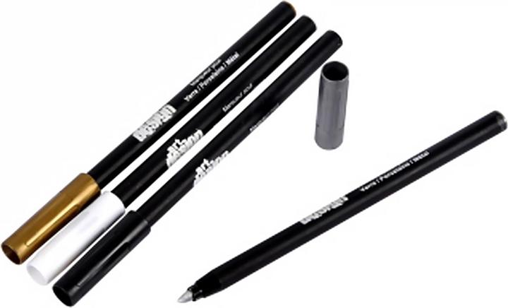 Image du produit ArtdeSign Marqueurs métalliques, 4pcs. pour verre/céramique/métal en or, argent, blanc, noir (Blanc, Argent, Noir, Or, 4 x)