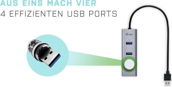 Image du produit i-tec U3HUBMETAL403 (USB-A, 4 Ports)