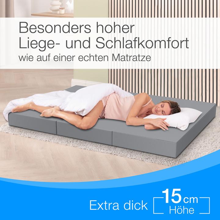 Actual product image Bestschlaf Klappmatratze, 3-teilige Faltmatratze, Reisebett, Gästematratze (140 x 195 cm, Foam core)