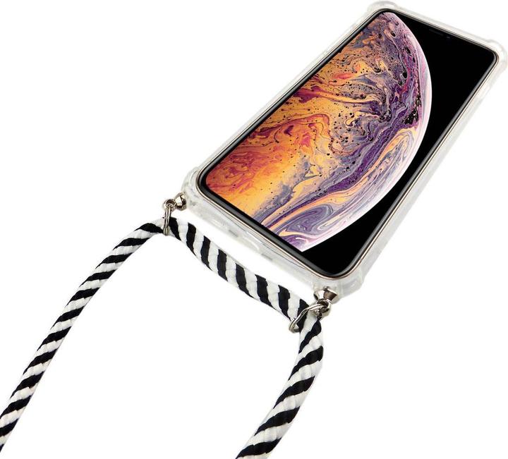 Produktbild König Design Apple iPhone X Handykette Hülle mit Band Case zum umhängen mit Kordel Schwarz