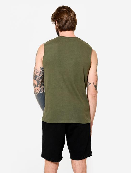 Actual product image Domyos Men's Stretchy Fitness Tank Top - Khaki Green (XL)