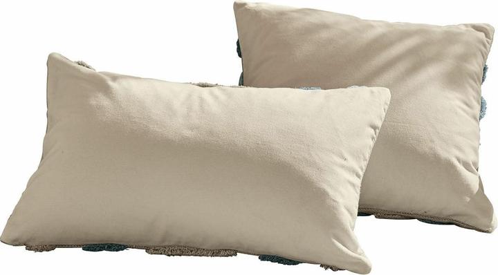 Produktbild Loberon Kissenhülle 2er Set Melyn blau/creme (50 x 50 cm)