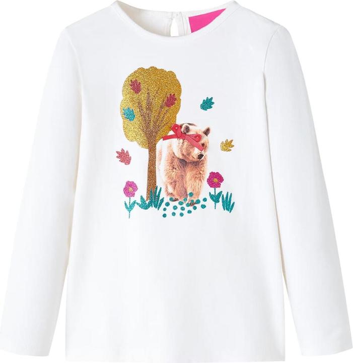 VidaXL Kinder-Langarmshirt Ecru 116,Material: 95 % Baumwolle. 5 (116)