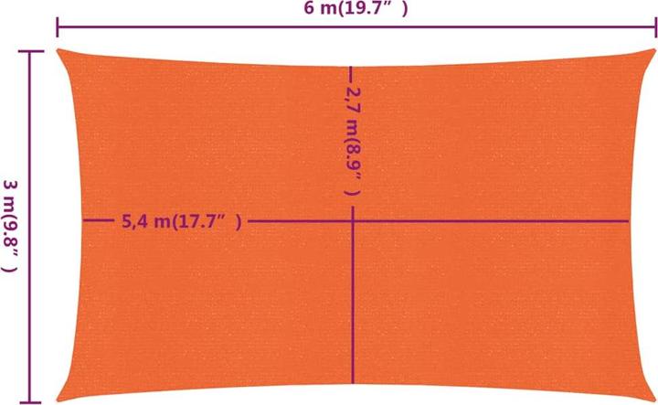 Image du produit VidaXL Sonnensegel 160 g/m² Rechteckig HDPE (3 x 6 m)