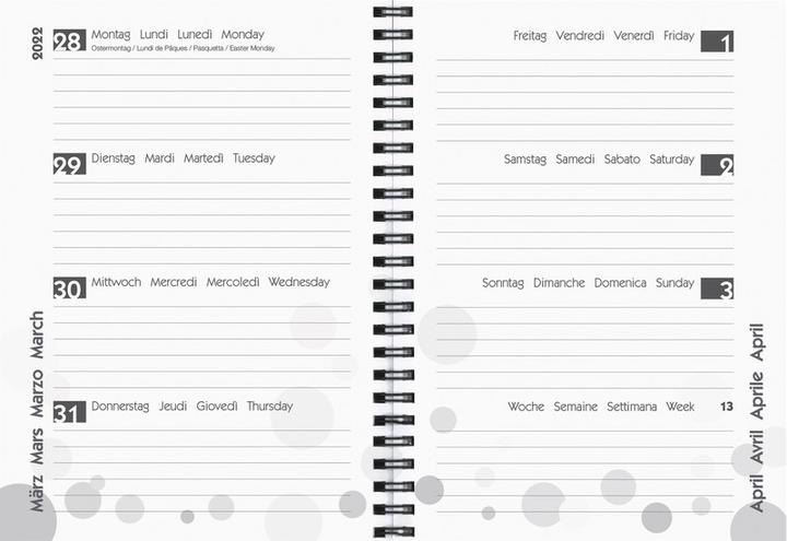 Actual product image Biella Student Agenda Wire-O (A5, Italian, French, English, German)