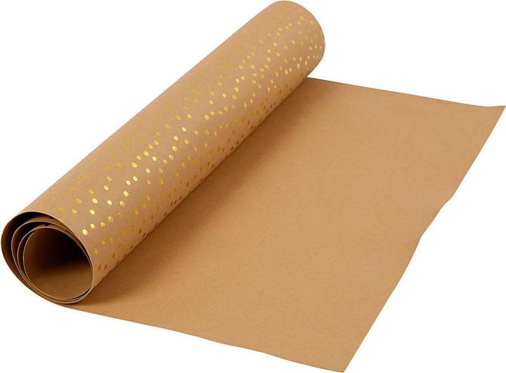 Actual product image Creativ Company Leatherette paper brown with dots, 1m (350 g/m², 1 x)