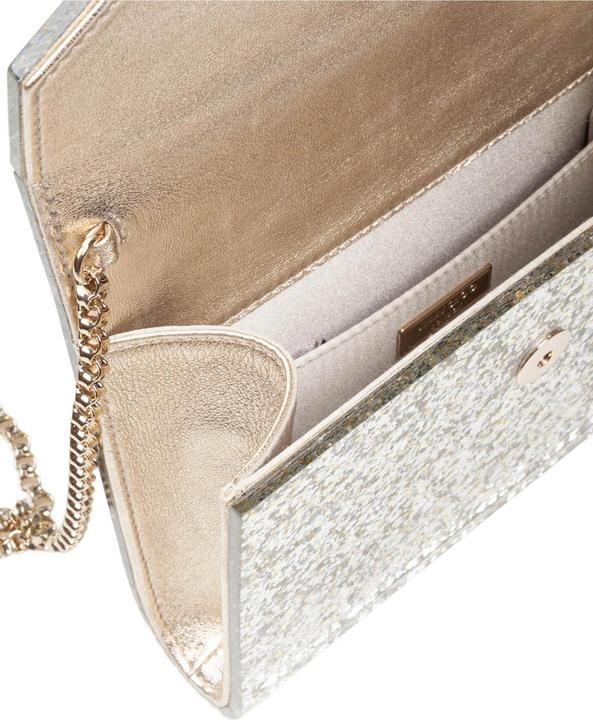 Actual product image Jimmy Choo candy clutch bag in acrylic fabric with glitter