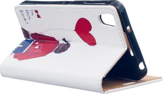 Image du produit MU Style Etui en cuir avec fillette au ballon en forme de coeur (Blackberry DTEK 50)