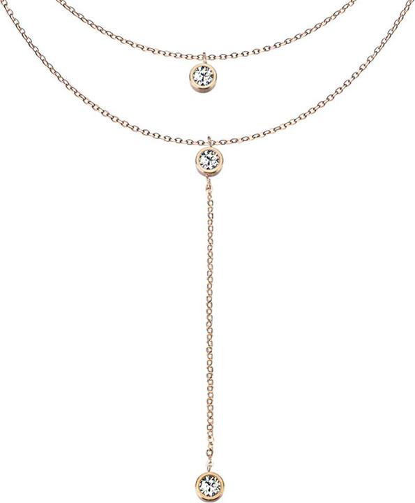 Star Piercing Kette rosegold Anhänger Kristall an Kette (ohne Messing, Chirurgenstahl 316L)
