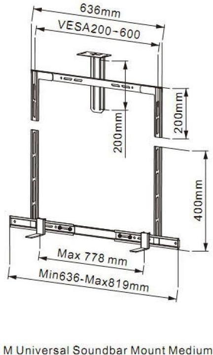 Actual product image Multibrackets M Universal Soundbar Mount (TV furniture, 40", 10 kg)