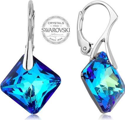 Levien Glittering Earrings withue Princess Crystals (L)