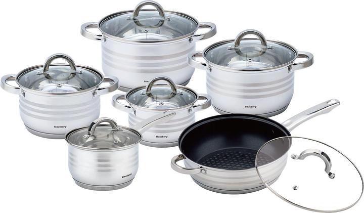 Image du produit Klausberg Set de casseroles en acier inoxydable avec couvercle en verre, 6 pièces (Ensemble de casseroles et de poêles de cuisson, Acier inoxydable)