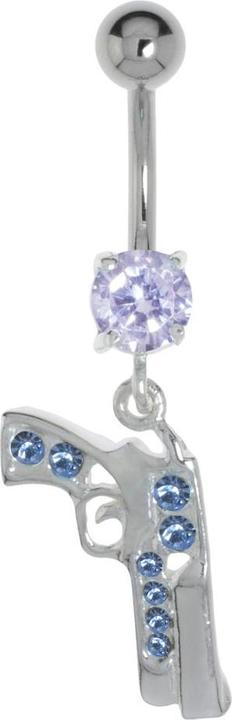 Bijouteria Bauchpiercing (Chirurgenstahl 316L, Kristall, Silber 925)
