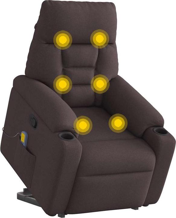 Immagine prodotto VidaXL Poltrona massaggiante con ausilio per la posizione eretta in tessuto marrone scuro