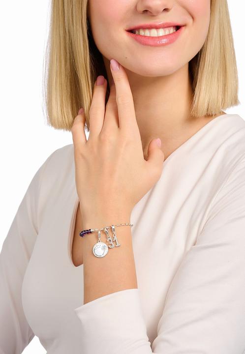 Actual product image Thomas Sabo Charm pendant number 8 with white silver stones (925 sterling silver)