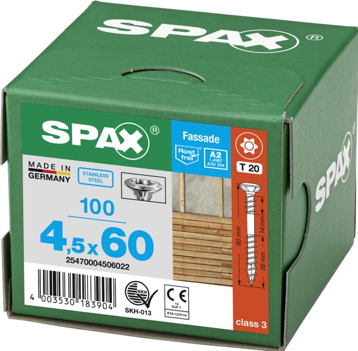 Produktbild Spax Fassadenschrauben LK A2 (100 Schrauben pro Stück)