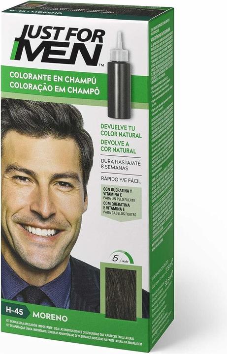Image du produit Just For Men Shampooing dans la couleur des cheveux brun foncé noir 66ml (Marron foncé Noir)