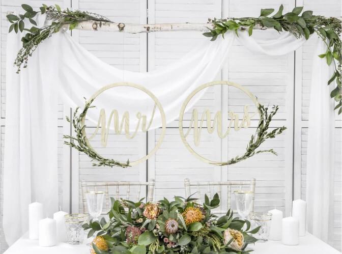Immagine prodotto Partydeco Accessorio per feste Mrs Mr D: 38 cm, 2 pezzi, Marrone