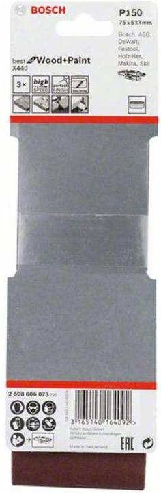 Actual product image Bosch Professional Zubehör PRO X440 sanding belt, 75 x 533 mm, G150 (150)