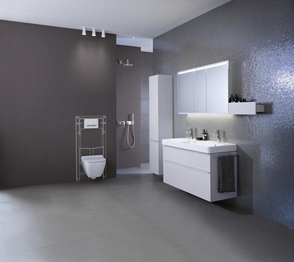 Produktbild Geberit Waschtisch Smyle Square 120 cm wei mit 2 Hahnlchern mit Beschichtung 500223018 (480 mm, 1200 mm)