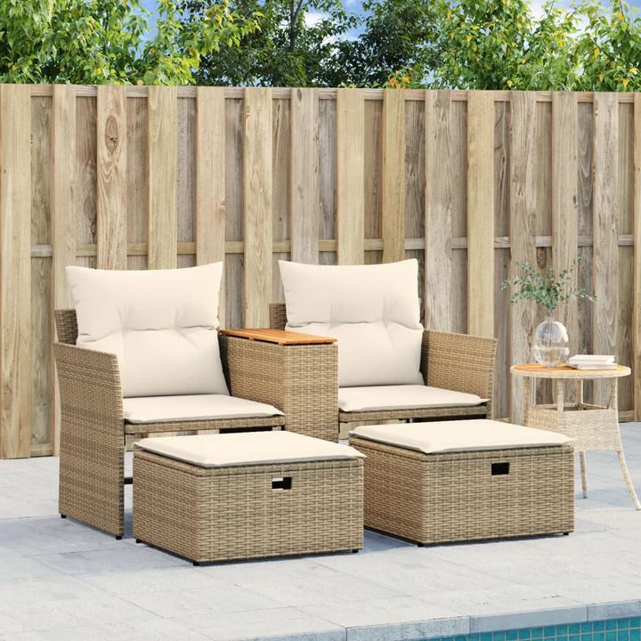 Actual product image VidaXL Garden sofa 2-seater with stools