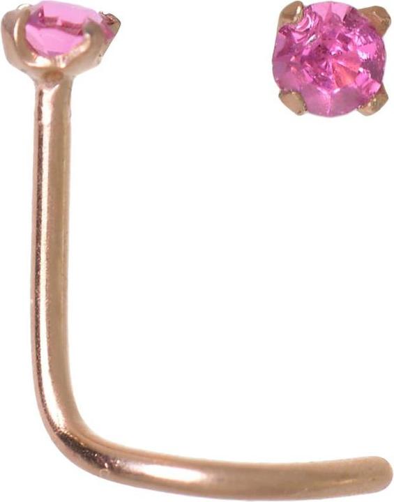 Bijouteria Nasenpiercing (PVD Beschichtung (goldfarbig), Chirurgenstahl 316L, Kristall)
