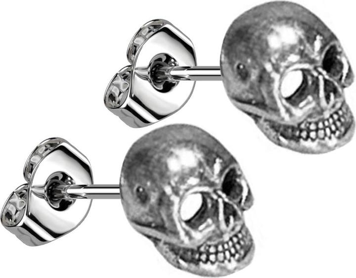 Chaotic Trading Ohrstecker silber Totenkopf (Messing)