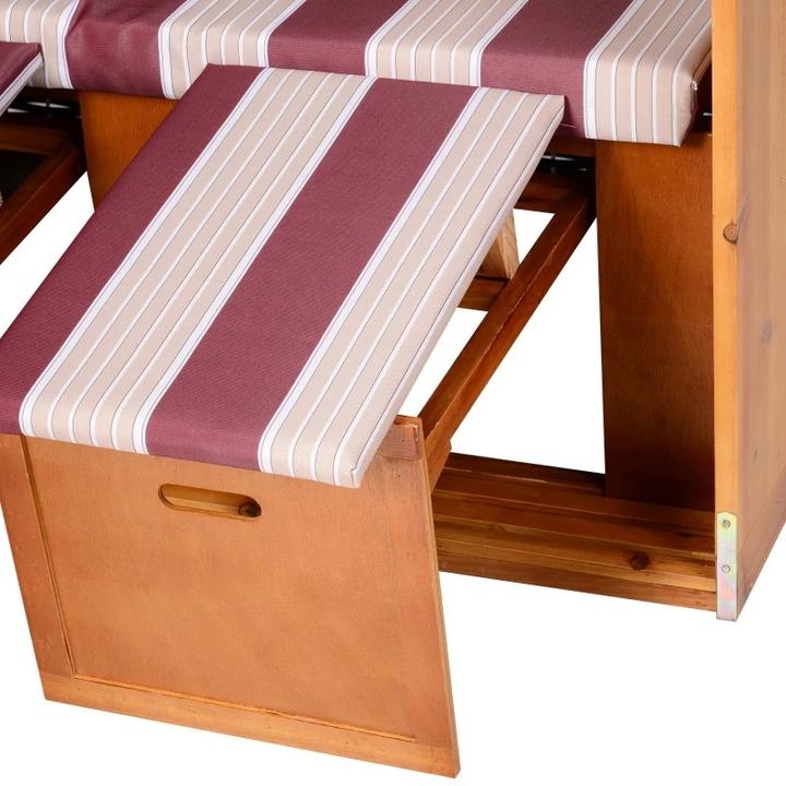 Produktbild PureHaven Strandkorb 118x79x150 cm für 2 Personen elegantes Design inkl. Rücken- und Sitzkissen vers