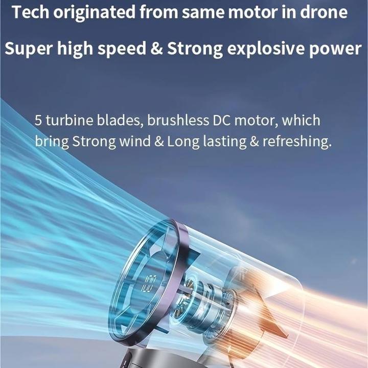 Produktbild PhoneLook Kompakter leistungsstarker tragbarer Ventilator mit 100 Geschwindigkeitsstufen und LED-Anzeige