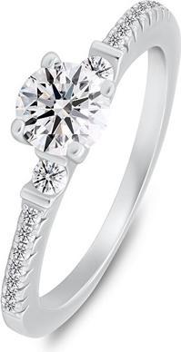 Brilio Silver - Delicate silver ring with zircons RI139W - Circuit: 56 mm (56)