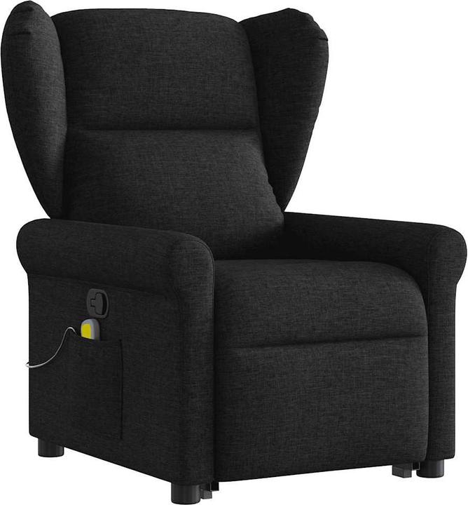 VidaXL Massagesessel mit Aufstehhilfe Schwarz Stoff