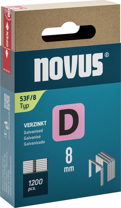 Novus Flachdrahtklammern D 53 F 8mm 1200 Stk.