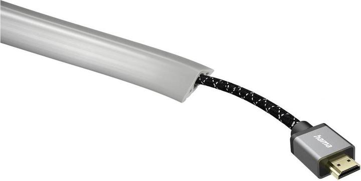 Produktbild Hama Flexibler Kabelkanal, selbstklebend, halbrund, 180 x 3 x 1 cm, PVC, Grau (Kabelkanal, 180 cm)