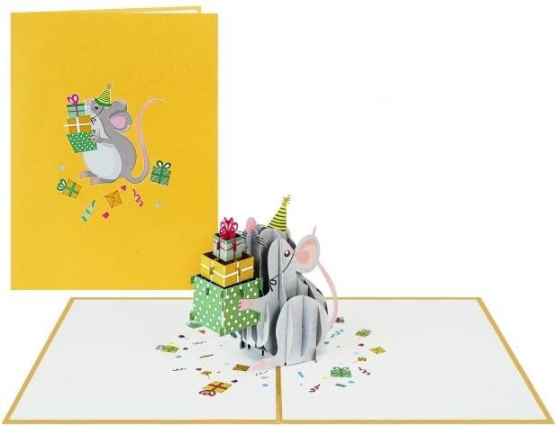 Actual product image MU Classic 3D Pop-Up Geburtstags Glückwunschkarte - Maus (1 pcs.)