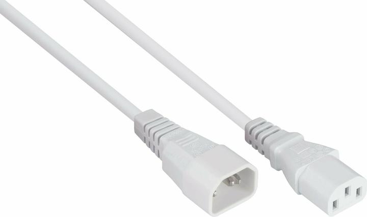 Kabelmeister Power extension C14 to C14 white 3m (3 m, C14, C13)