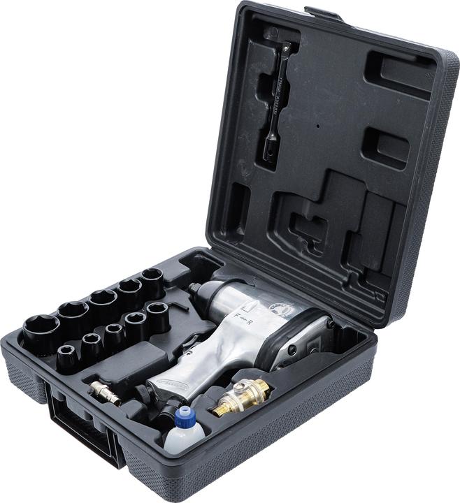 Actual product image BGS Air Impact Wrench with Tool Set 12.5 mm (1/2") 312 Nm 16 pcs. (Air blast)