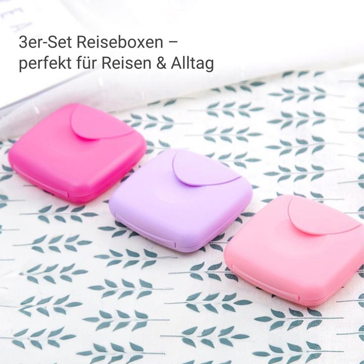 Produktbild Hermex 3er-Set Aufbewahrungsbox für Hygieneartikel Reisedose Pflasterdose Dose (Hygieneprodukt)
