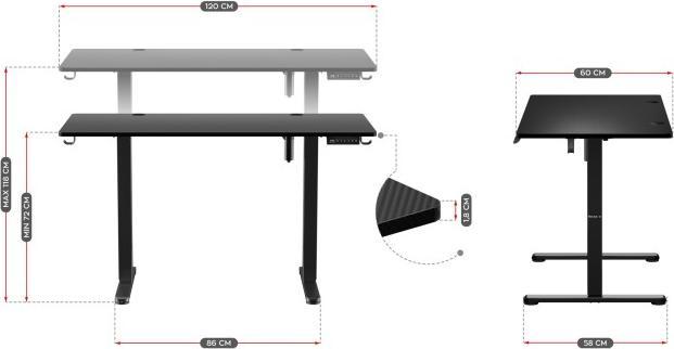 Actual product image Huzaro Biurko gamingowe Hero 8.2 Balck